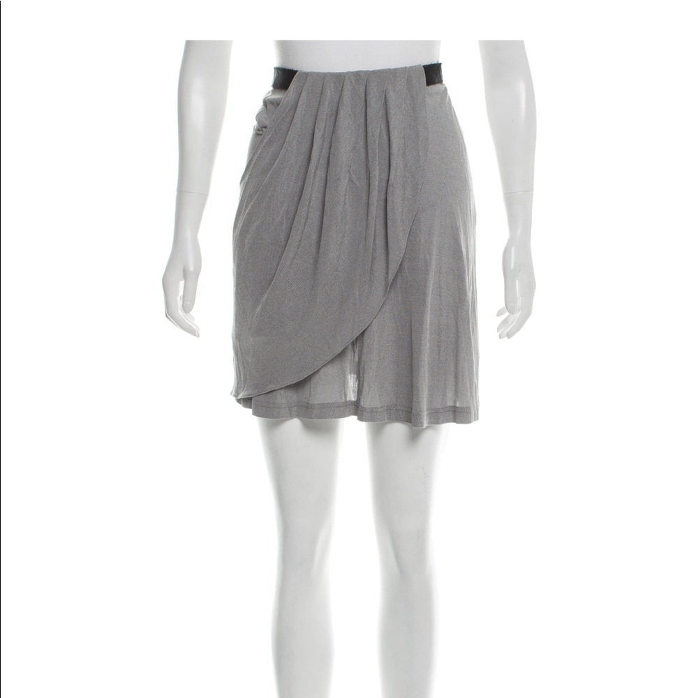 Alexander Wang Grey rayon slinky, draped skirt sz0